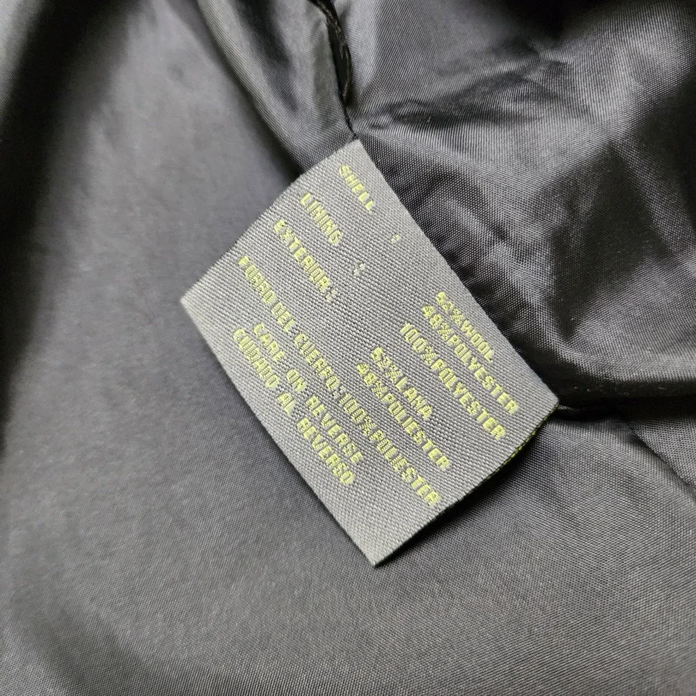 Kenneth Cole Reaction Womens Tweed Wool Blend Pea Coat Jacket Large‎ Black White